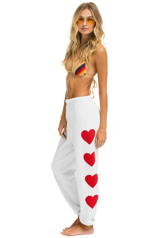 HEART STITCH 4 SWEATPANTS - WHITE