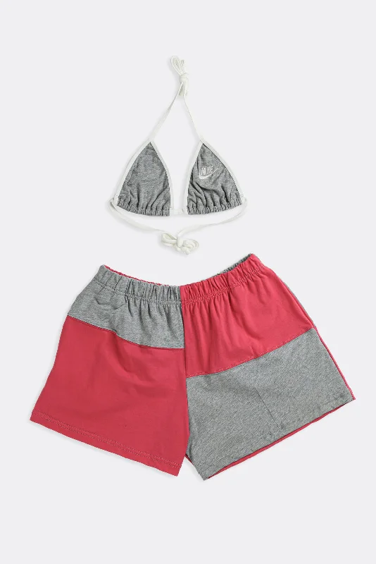 Rework Nike Patchwork Tee Shorts Set - M