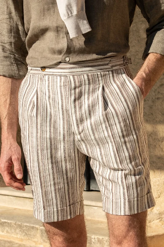 Striped linen shorts - Made in Italy