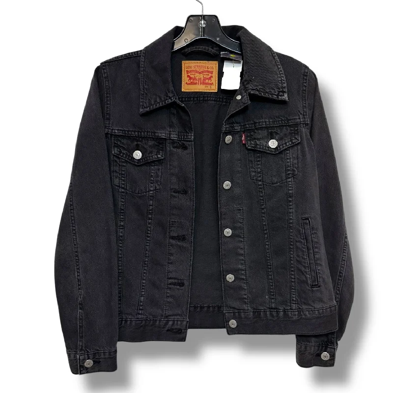 Jacket Denim By Levis In Black, Size: S