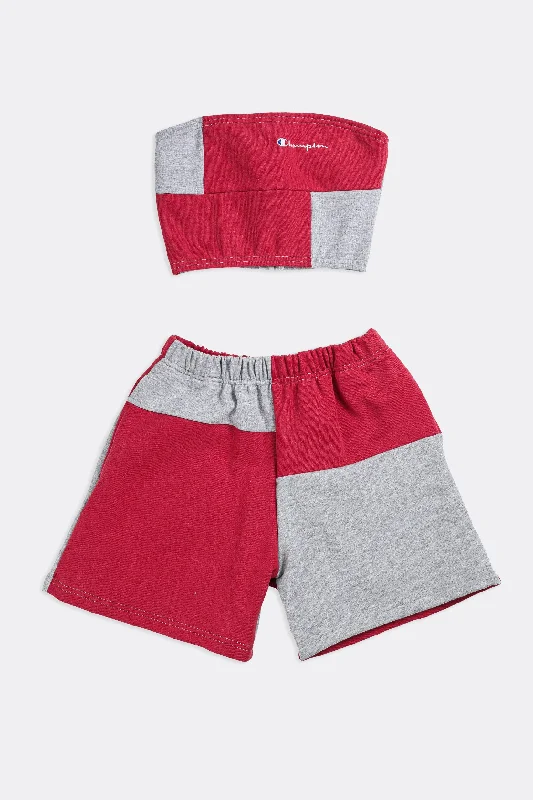 Rework Champion Patchwork Sweatshorts Set - XS