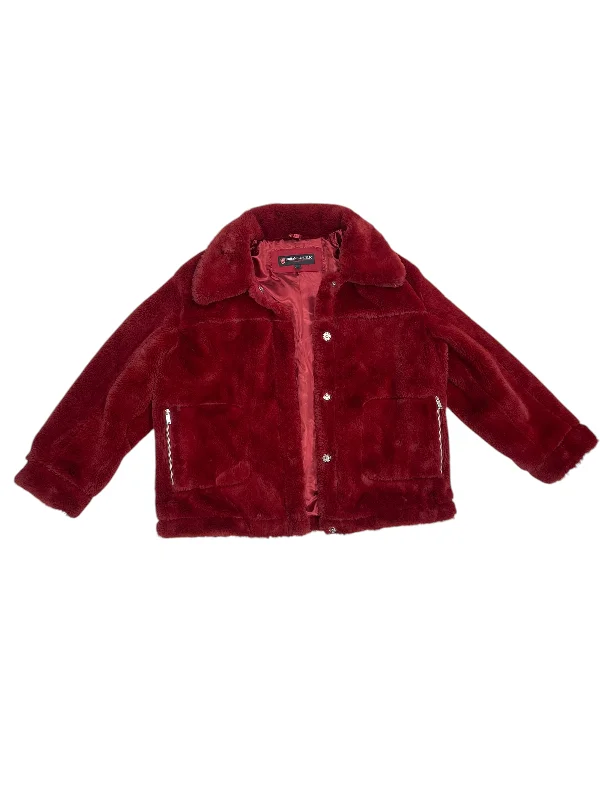 Jacket Faux Fur & Sherpa By Urban Expressions In Red, Size: M