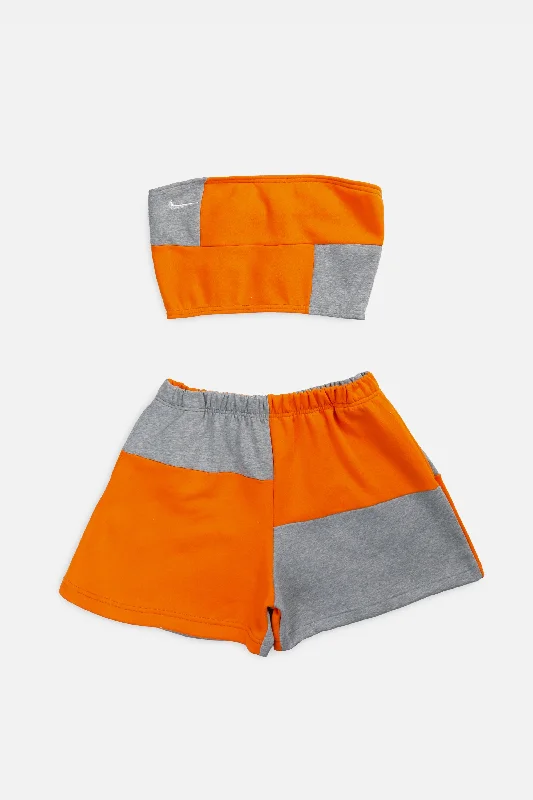 Rework Nike Patchwork Sweatshorts Set - L