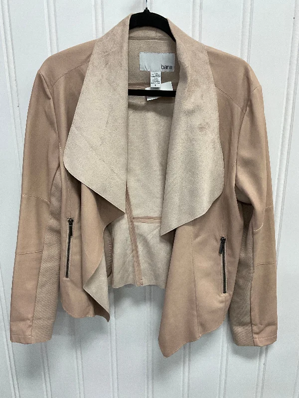 Jacket Leather By Bar Iii In Beige, Size: L