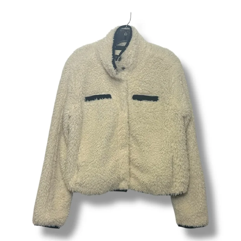 Jacket Faux Fur & Sherpa By Thread And Supply In Ivory, Size: M