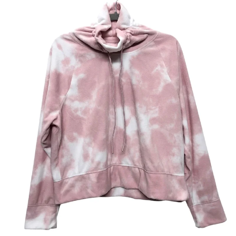 Jacket Fleece By Old Navy In Pink & White, Size: L