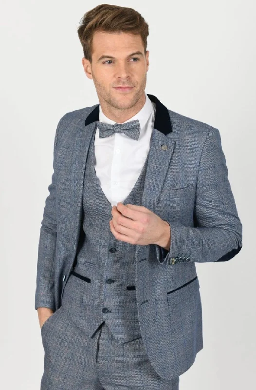 Harry Blue Tweed Check Blazer