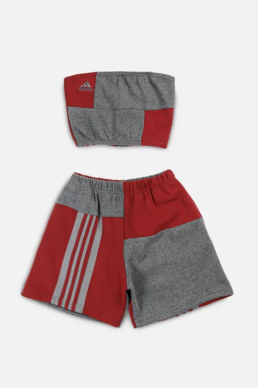 Rework Adidas Patchwork Sweatshorts Set - XS