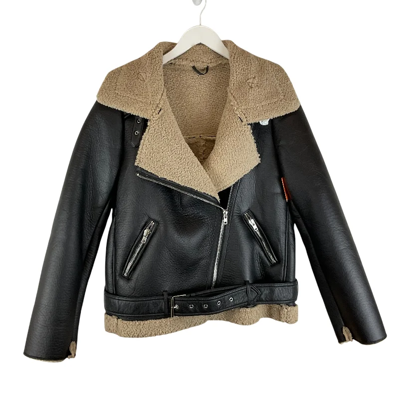 Jacket Moto By Shein In Black, Size: M