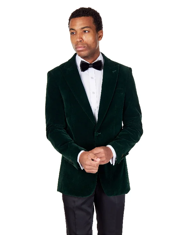 STAN – GREEN VELVET TUXEDO SMOKING JACKET