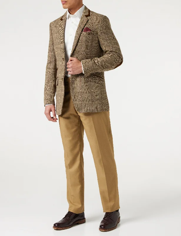 CARLO - BROWN TWEED CHECK BLAZER