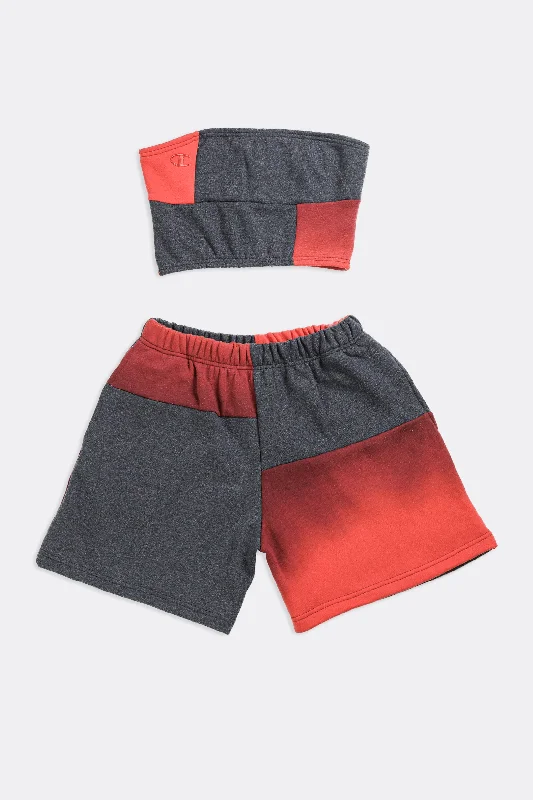 Rework Champion Patchwork Sweatshorts Set - S