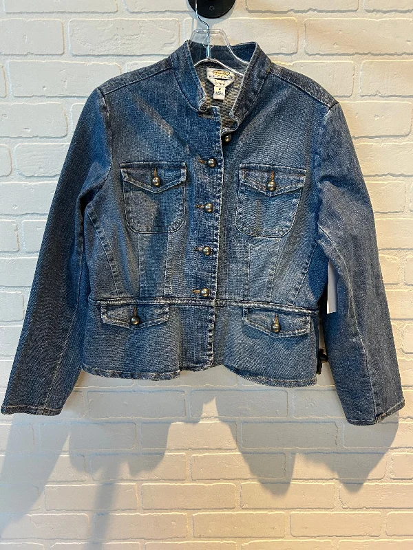 Jacket Denim By Talbots In Blue Denim, Size: L