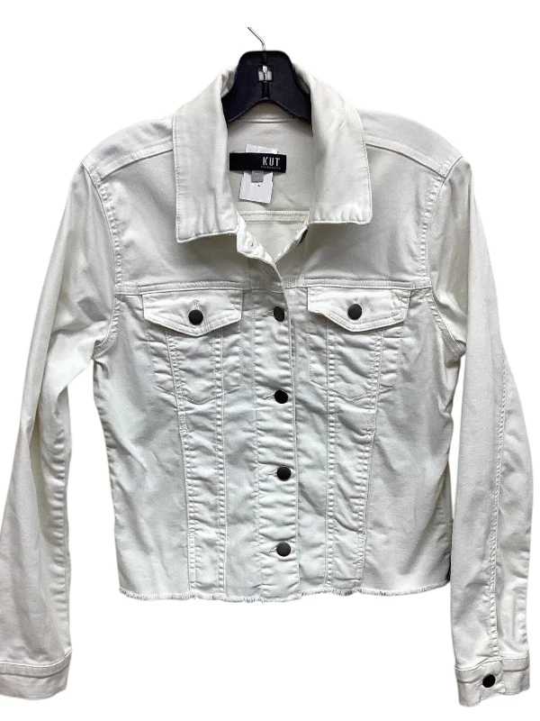 Jacket Denim By Kut In White, Size: M