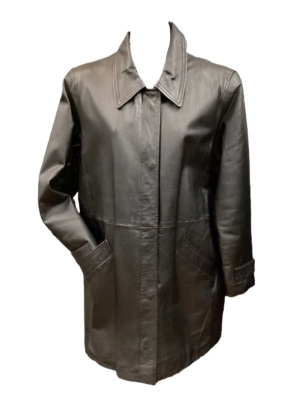 Jacket Leather By Clothes Mentor In Black, Size: M