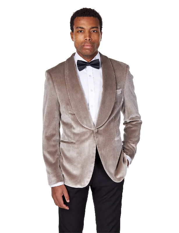 SHAWL COLLAR VELVET TUXEDO – GREY