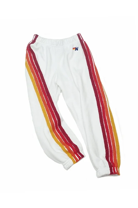 KID'S CLASSIC SWEATPANTS - WHITE // RED STRIPES