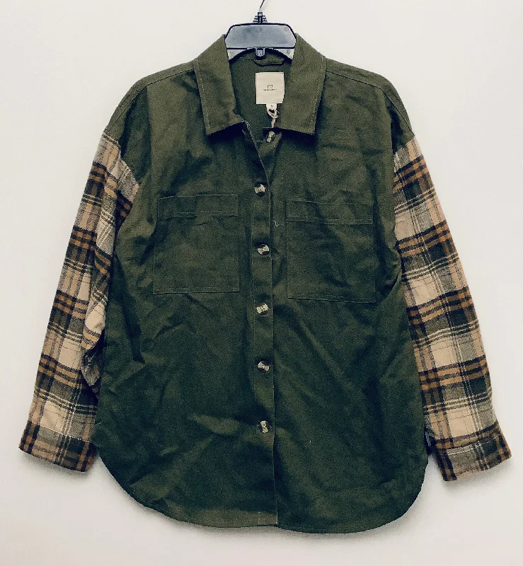 Jacket Shirt By Thread And Supply In Green, Size: M