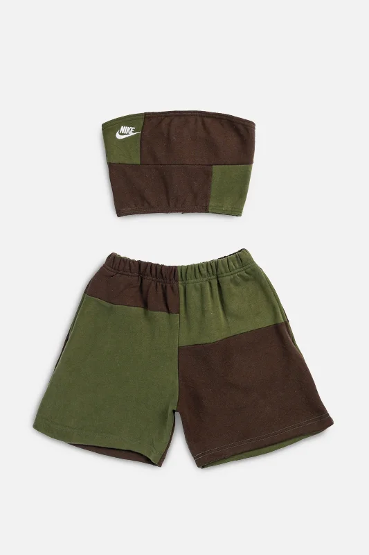 Rework Nike Patchwork Sweatshorts Set - XS