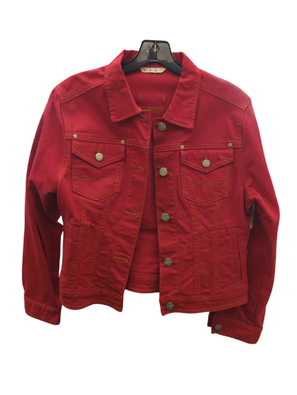 Jacket Denim By Cabi In Red, Size: S