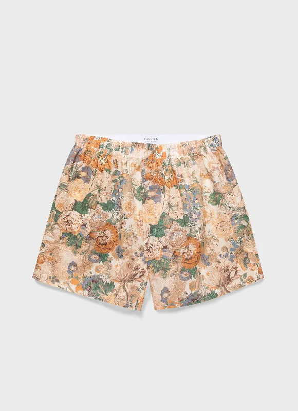 Men's Classic Boxer Shorts in Liberty Fabric in Parchment Floral