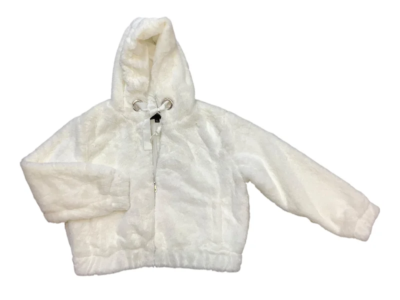 Jacket Faux Fur & Sherpa By Ambiance Apparel In White, Size: L