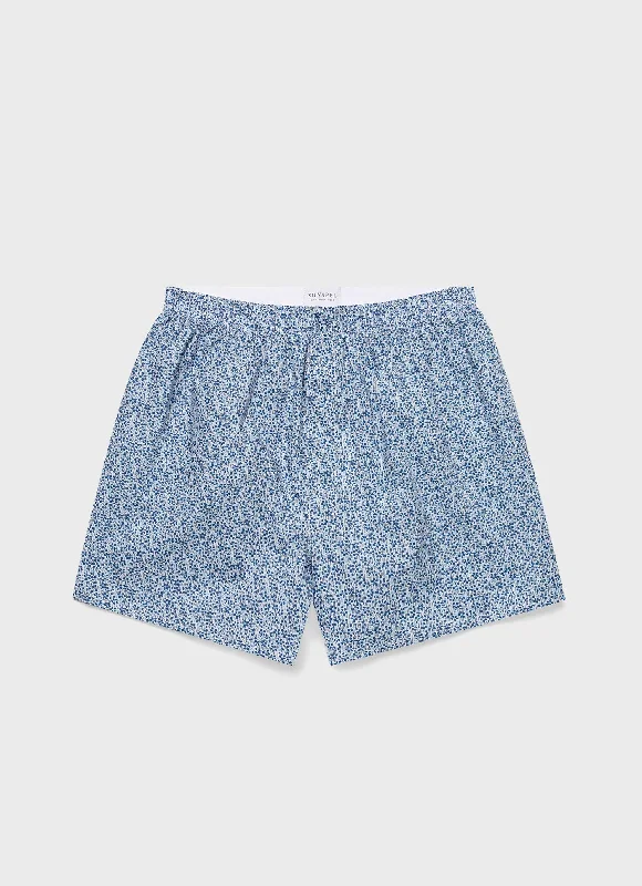 Men's Classic Boxer Shorts in Liberty Fabric in Ink Blue Meadow