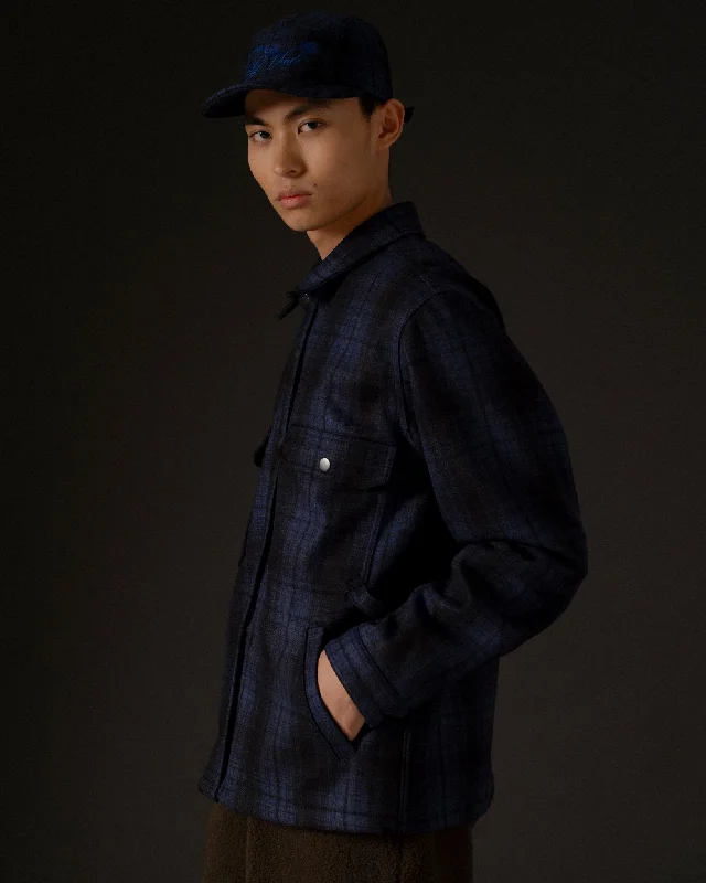 Troy Shirt Monitoba Wool Check Blue/Black