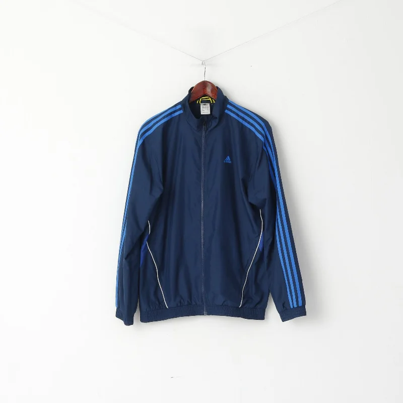 Adidas Men 38/40 M Jacket Navy Training Activewear Bomber Zip Up Top