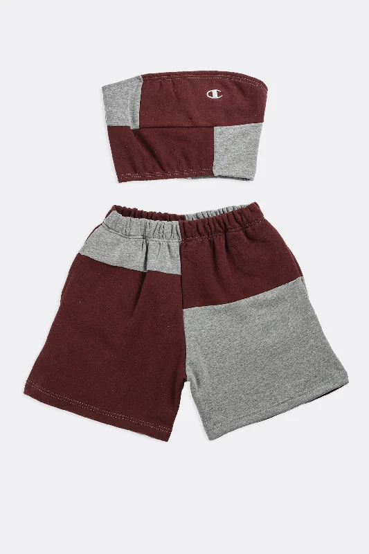 Rework Champion Patchwork Sweatshorts Set - XS