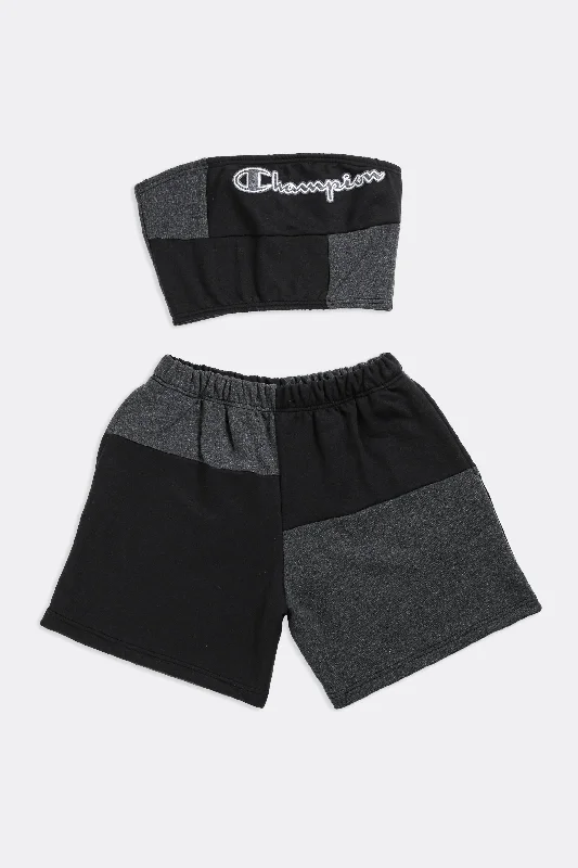 Rework Champion Patchwork Sweatshorts Set - M