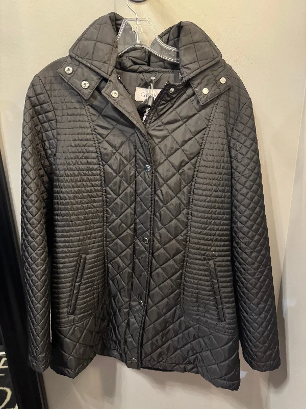 Jacket Puffer & Quilted By Calvin Klein In Black, Size: M