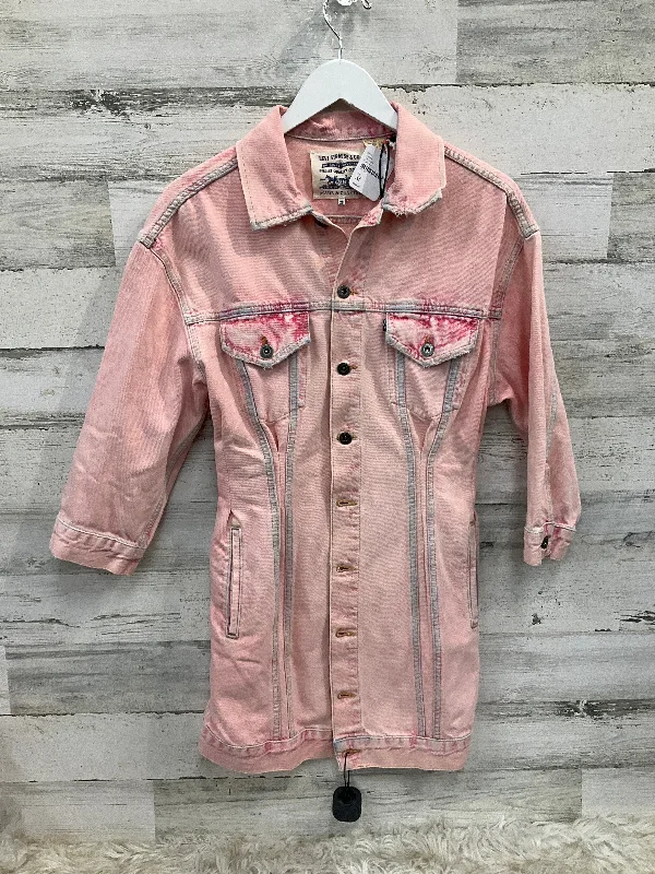 Jacket Denim By Levis In Pink Denim, Size: Xs