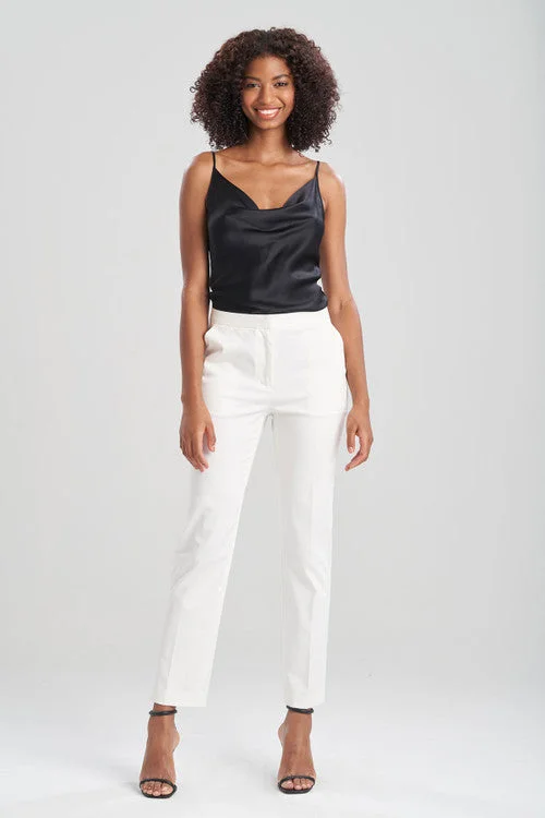 Cotton Sateen Tapered Pants