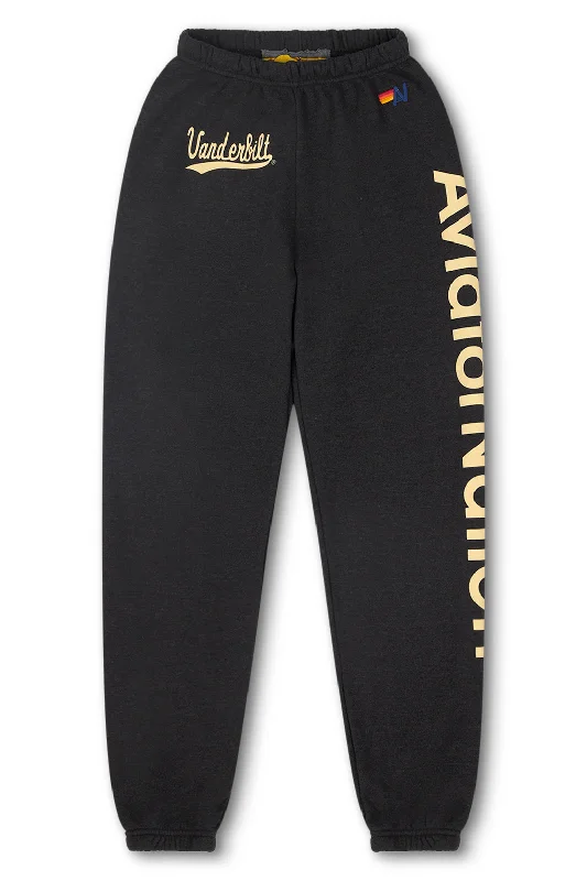 VANDERBILT LOGO UNISEX SWEATPANTS - BLACK