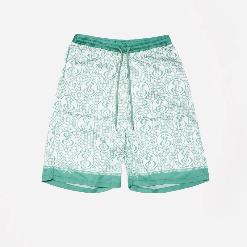 LATTICE PRINT SHORTS