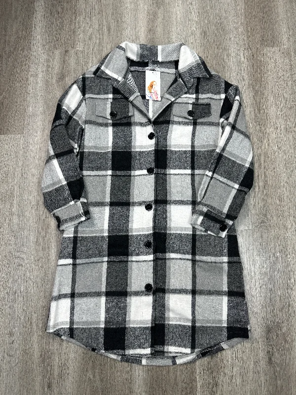 Jacket Shirt By Pretty Garden In Plaid Pattern, Size: S