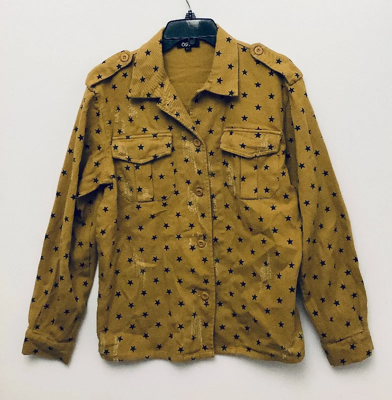 Jacket Shirt By Oddi In Gold, Size: M