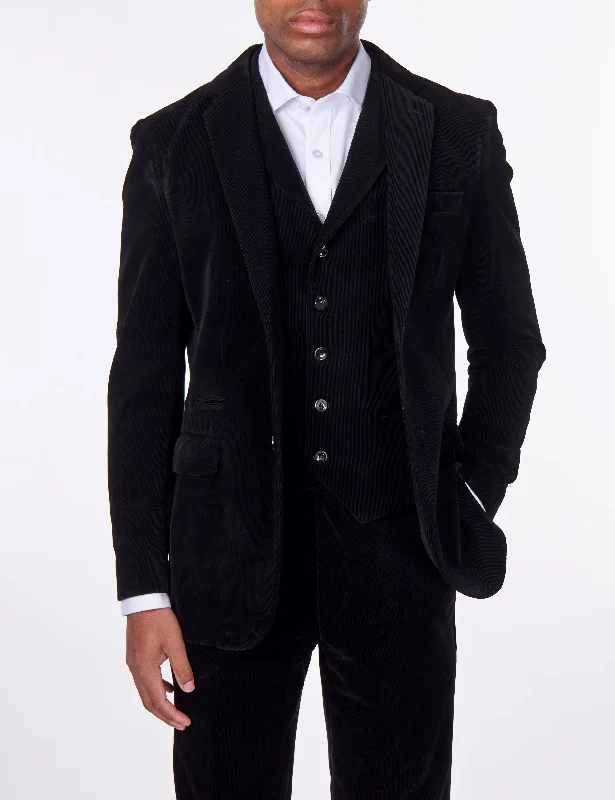 CORDUORY BLACK TAILORED FIT JACKET