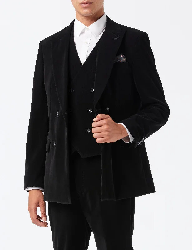 MATTHEW – BLACK CORDUROY JACKET & WAISTCOAT