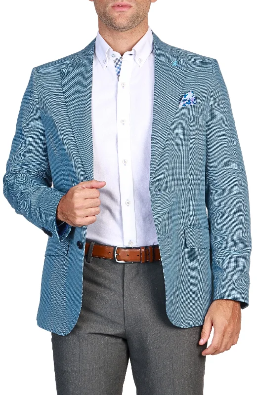 Navy Mini Houndstooth Sport Coat