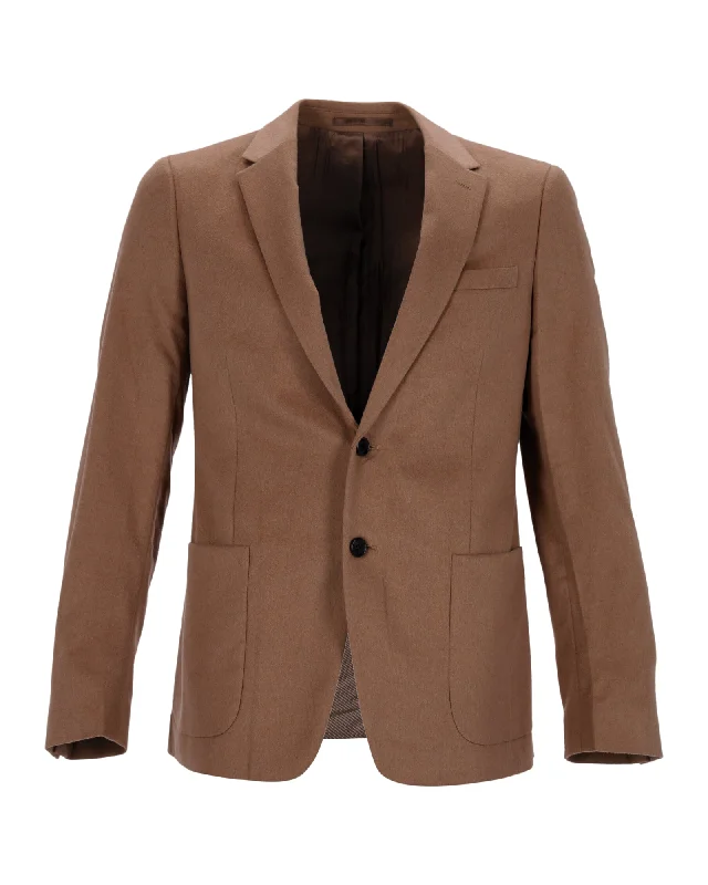 Prada Single-Breasted Blazer in Brown Wool