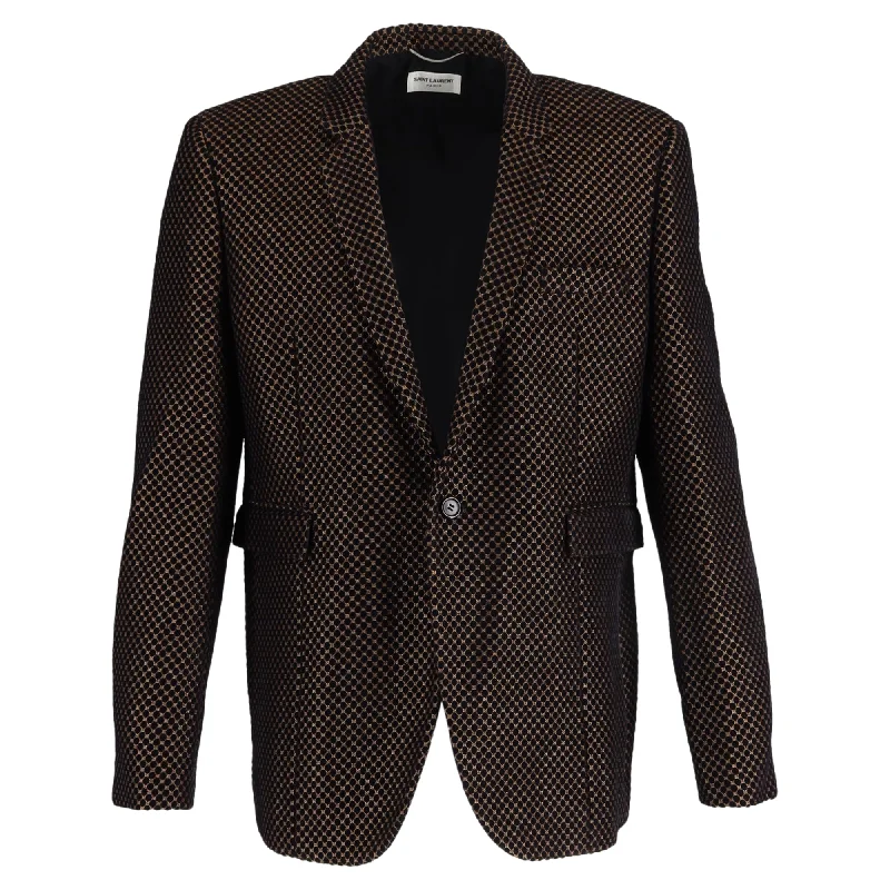 Saint Laurent Tuxedo Blazer in Multicolor Polyamide